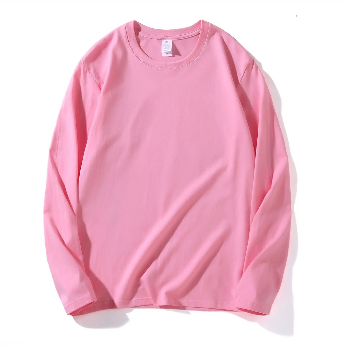 MRMT 2025 Men's 100% Cotton Long Sleeve T-Shirt – Solid Color Crew Neck Casual Top
