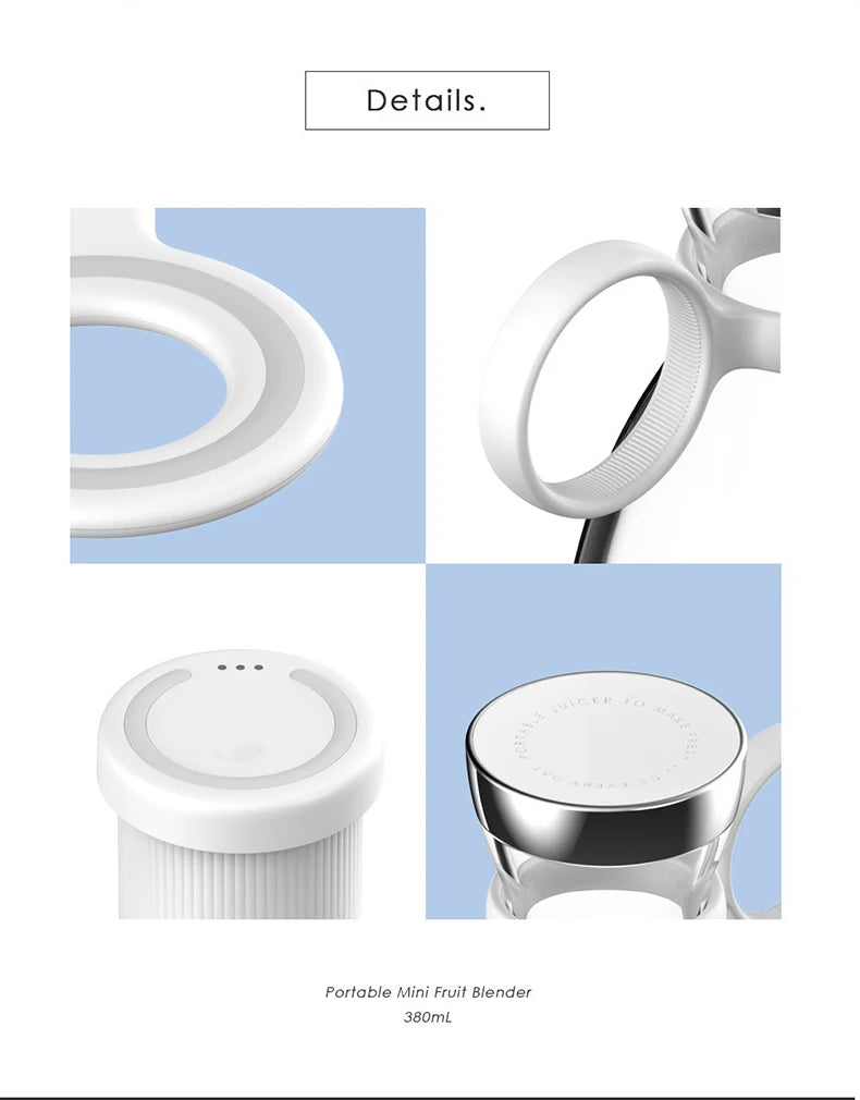 Portable Mini Electric Juicer Blender – USB Rechargeable Fruit Mixer & Multifunctional Smoothie Maker
