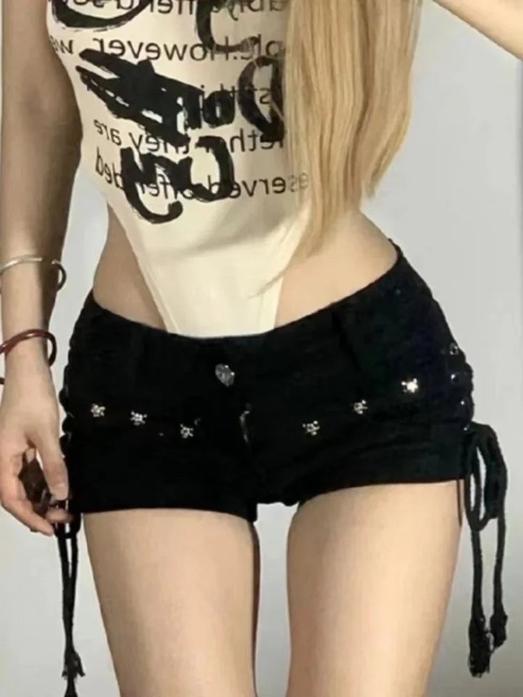 Women's Retro Lace-Up Shorts – Trendy Streetwear for Summer | Casual & Stylish Fit