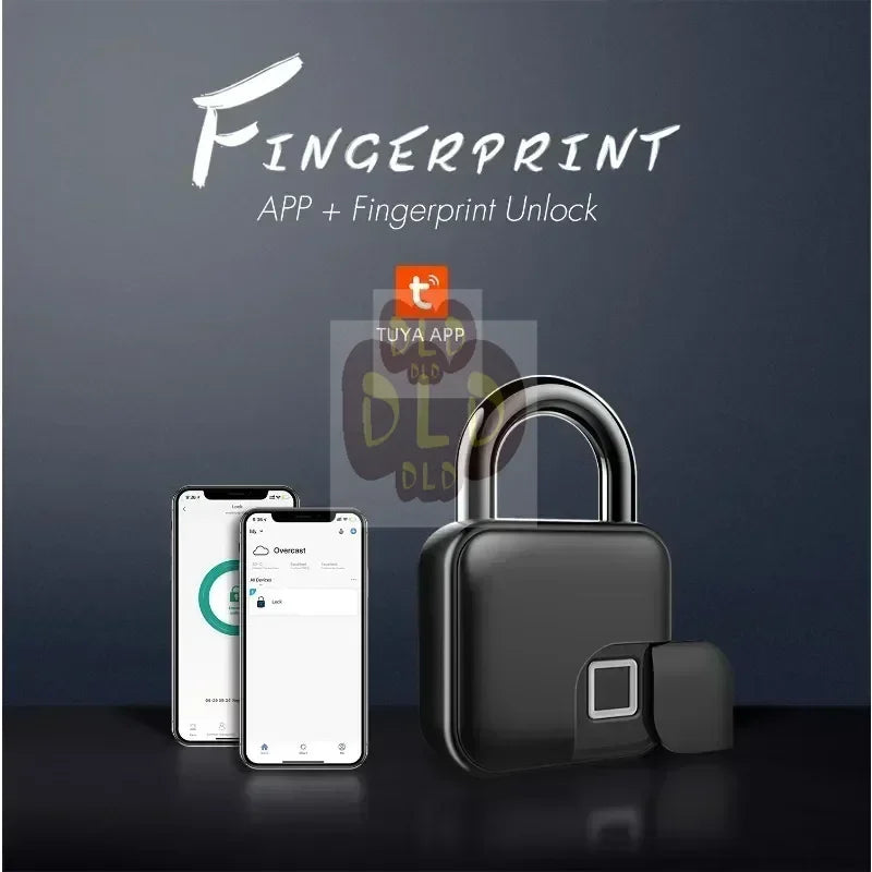 Smart Graffiti Fingerprint Bluetooth Padlock – Anti-Theft Lock for Warehouse Doors, Storage Cabinets, and Luggage