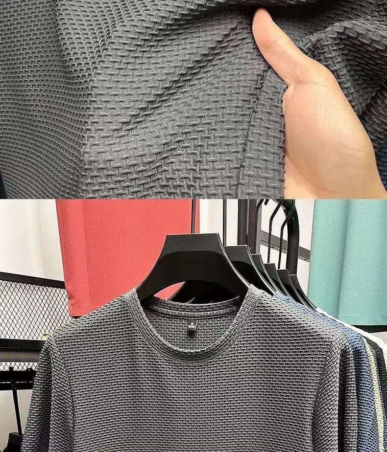 Men's Summer Ice Silk Mesh T-shirt – Lightweight Short Sleeve Breathable Tee, 2025 Solid Color Casual Top