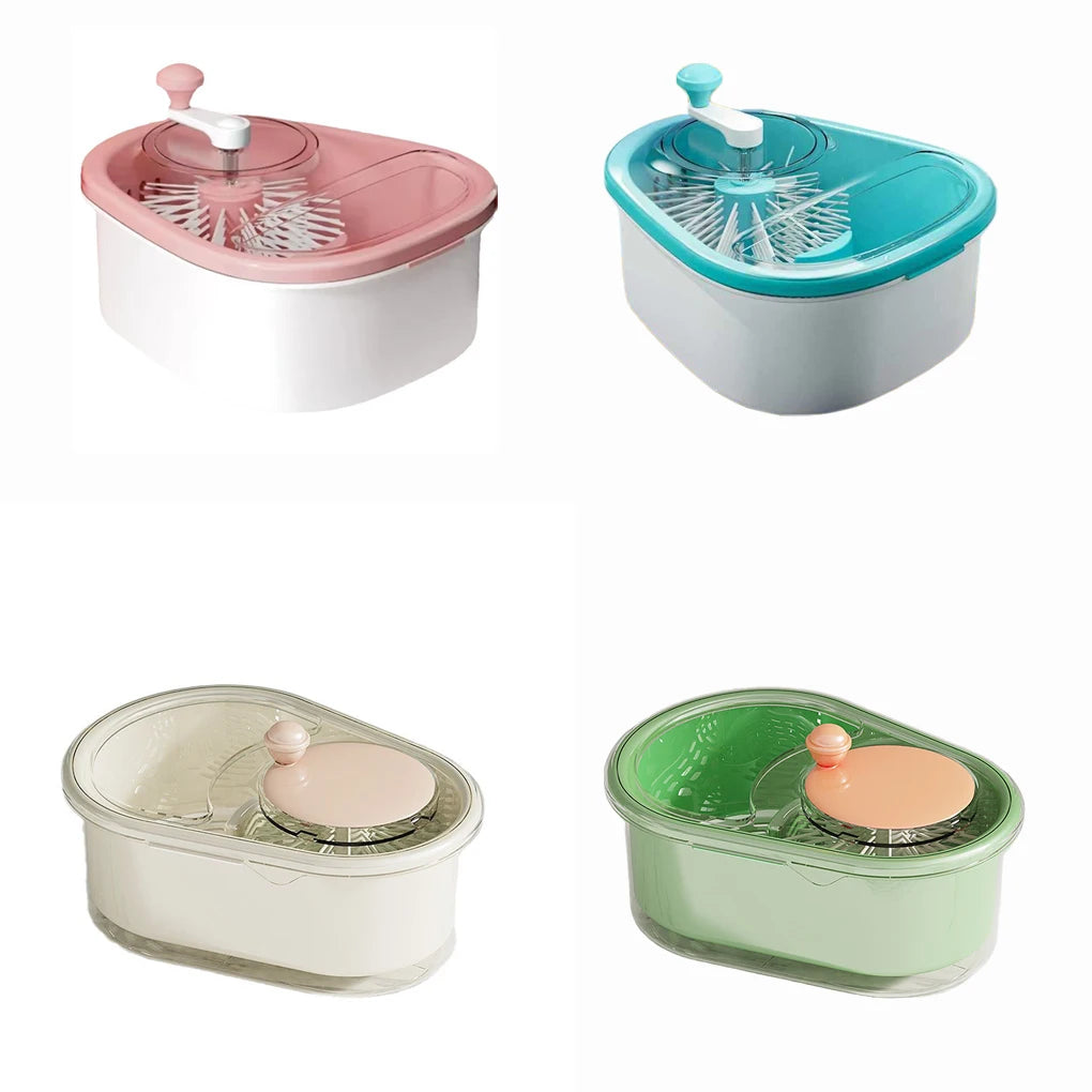 Manual Salad Spinner & Fruit Washer Set – Hand Crank Vegetable Dryer and Drain Basket for Kitchen Use