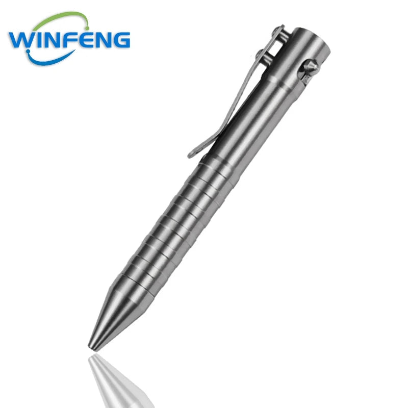 Titanium Tactical Ballpoint Pen – Bolt Action Business Pen with Glass Breaker, Self-Defense Survival EDC Tool