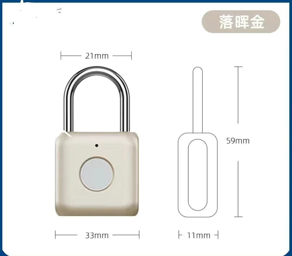 Smart Fingerprint Padlock – Electronic Lock for Luggage, Cabinets, Dorms, and More – Biometric Unlock for Secure Access