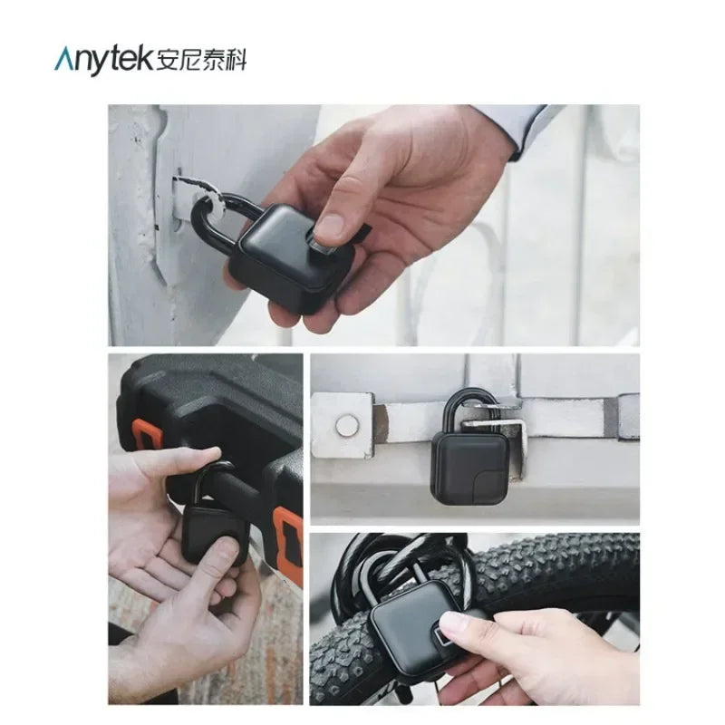 Smart Graffiti Fingerprint Bluetooth Padlock – Anti-Theft Lock for Warehouse Doors, Storage Cabinets, and Luggage
