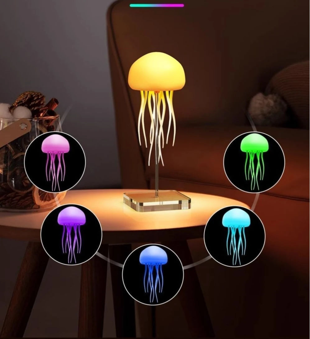 Creative Jellyfish Night Light with Voice & Motion Sensor – Hanging Ambient Lamp for Bedroom Decor & Gifts
