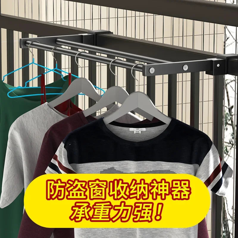 Adjustable Snap-On Drying Rack for Balcony or Window Railings — Space-Saving Clothes Hanger for Indoor/Outdoor Use