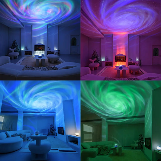 LED Starry Sky & Northern Lights Projector Lamp with Remote Control and Auto-Rotation – Perfect for Home and Party Decoration