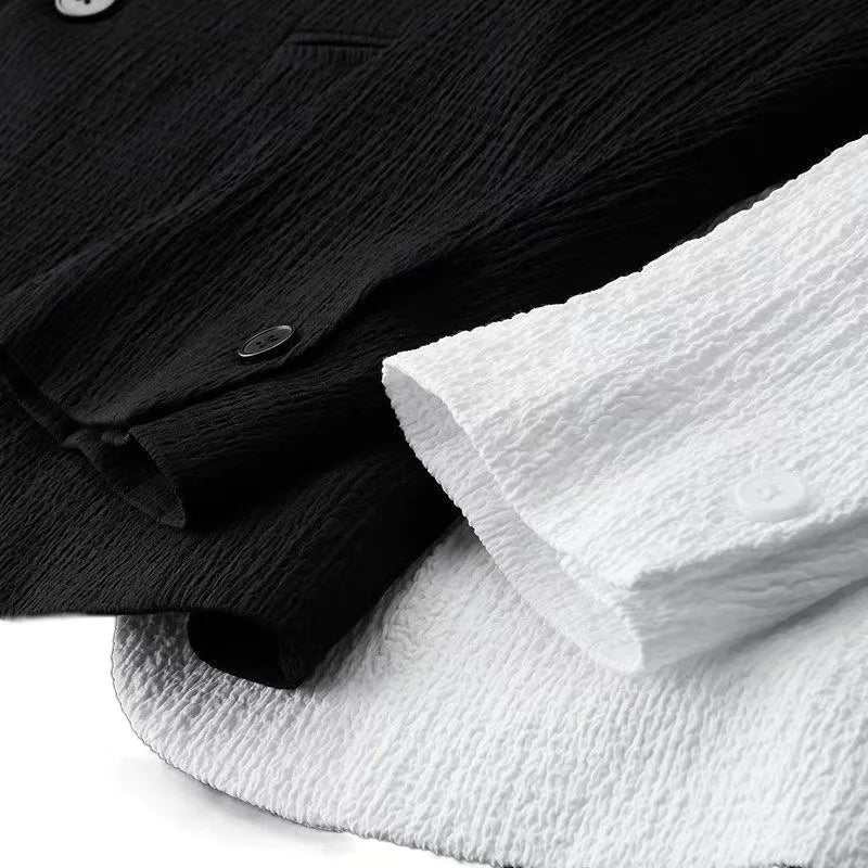 2024 New Summer & Autumn High-Quality Men's Long Sleeve Casual Suit Korean Style Two-Piece Set