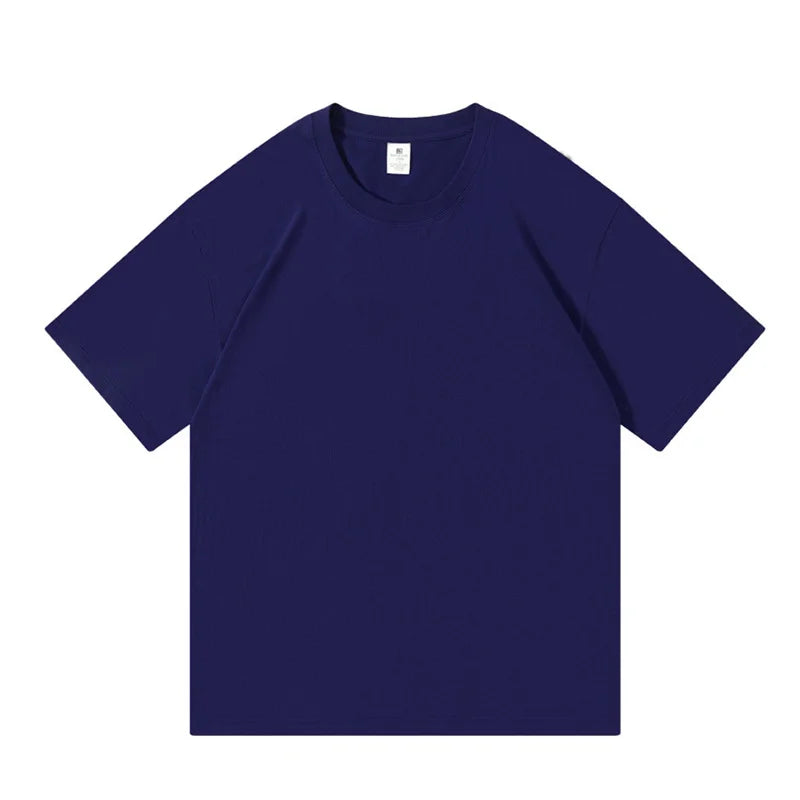 Unisex 100% Cotton Summer T-Shirt – Casual Loose Fit, Breathable Solid Color Tee for Men & Women