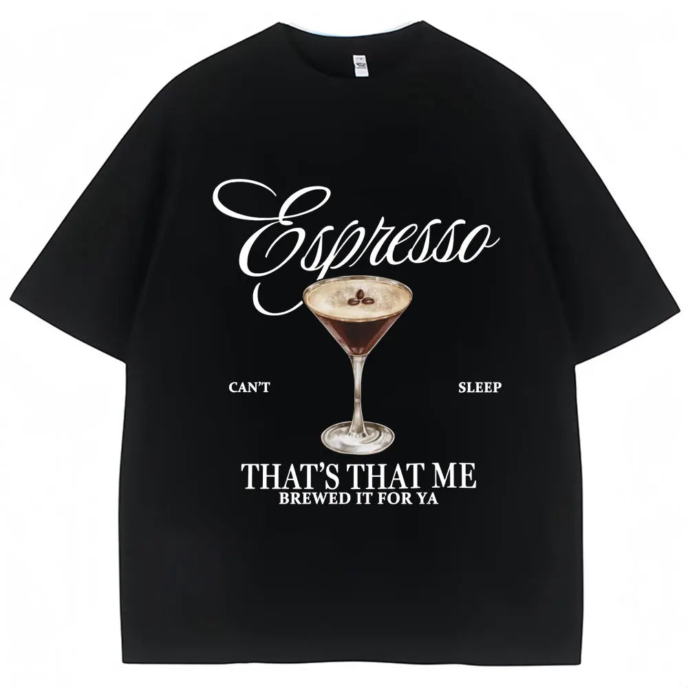 Sabrina Carpenter Espresso Martini Graphic Tee – Unisex Casual Loose Fit Soft Cotton Aesthetic Streetwear T-Shirt