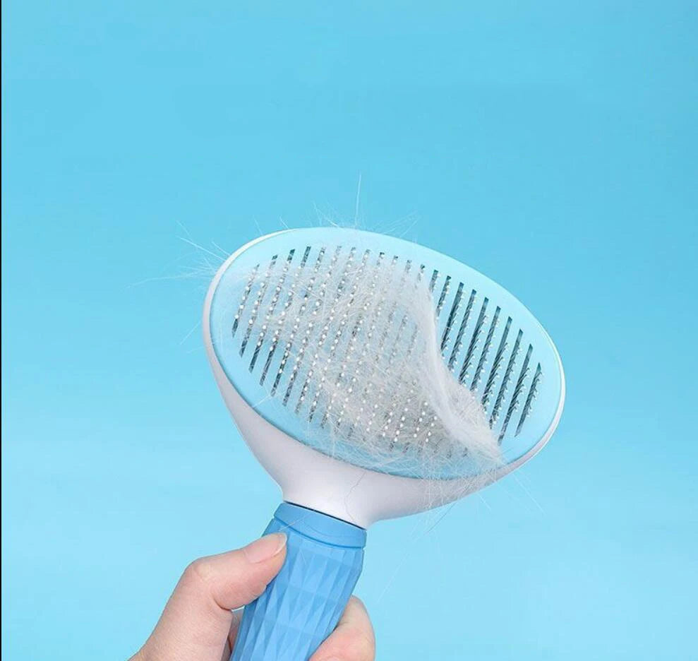 Pet Grooming Brush – Stainless Steel Comb for Long-Haired Dogs & Cats, Hair Removal and Cleaning Tool
