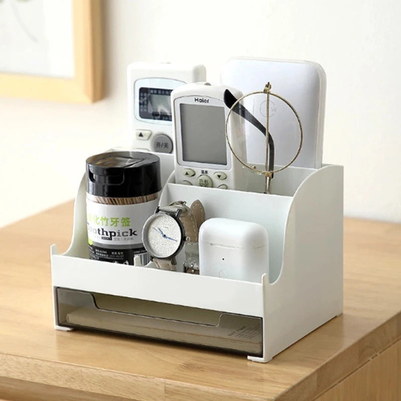 Multi-Purpose Desktop Organizer with Drawer – Large Capacity Storage Box for Pens, Stationery, Cosmetics & Lipsticks