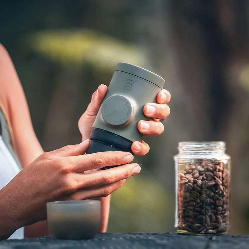 WACACO Minipresso GR2 Portable Espresso Maker – Outdoor Travel Coffee Machine Compatible with Ground Coffee – Ideal for Camping & Gifts
