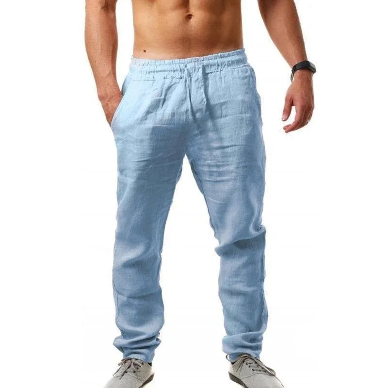2025 Men's Lightweight Cotton-Linen Blend Casual Pants – Breathable, Comfortable Straight-Fit Trousers for Spring & Summer