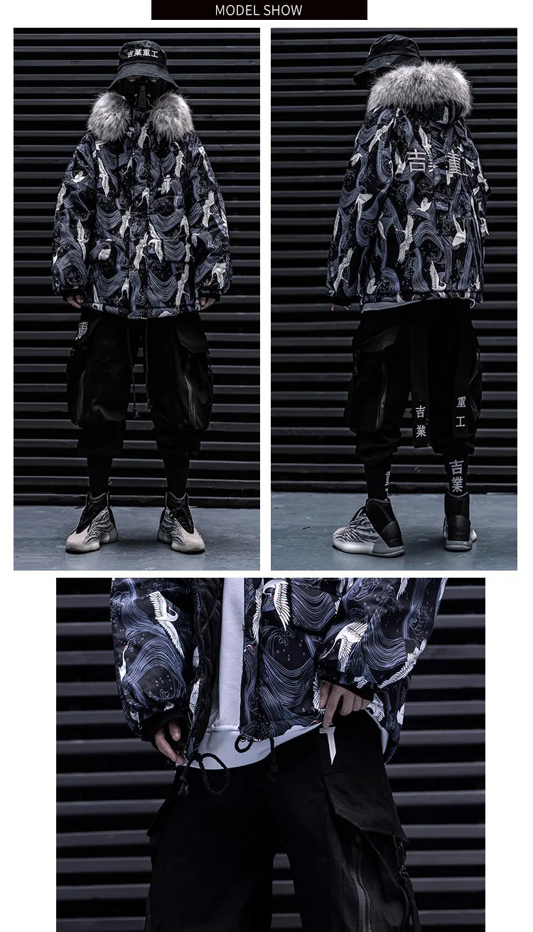 2023 Embroidered Ribbon Techwear Cargo Pants – Harajuku Punk Harem Trousers with Large Utility Pockets for Men & Women