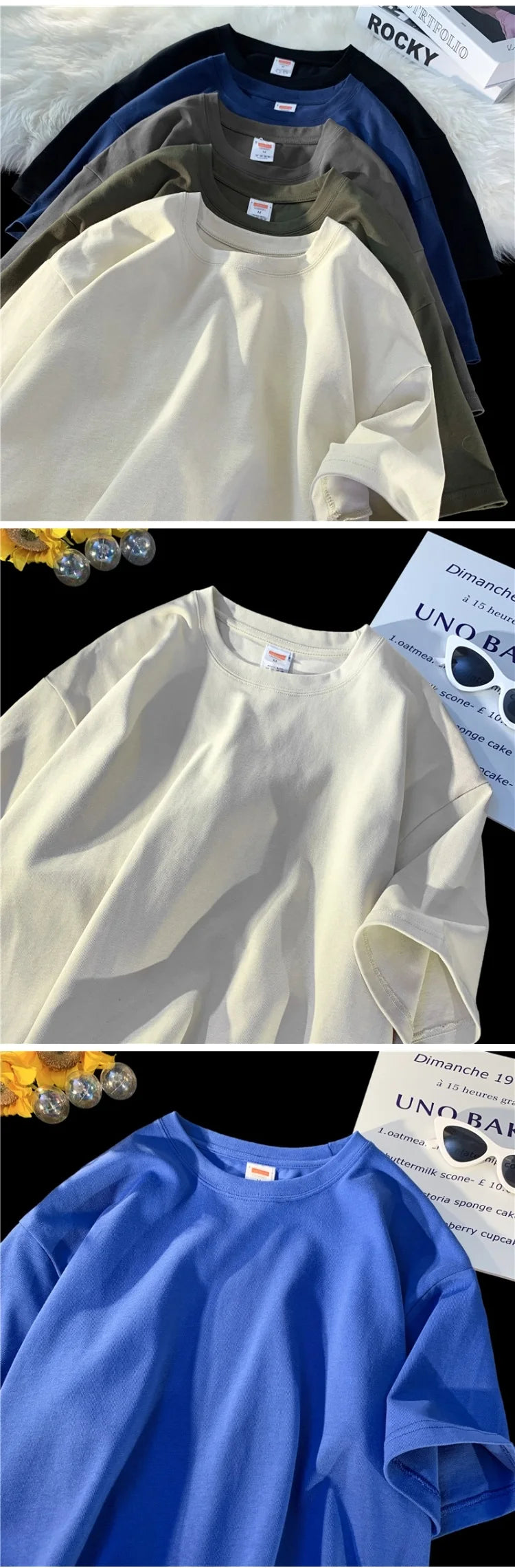 Unisex Oversized Heavyweight Cotton T-Shirt – 260gsm Basic Solid Color Hip-Hop Style Summer Tee
