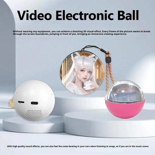 3D Glass Sphere Video Player DIY Art Lamp with Spherical Pixel Display and 360° Surround Sound for Video, Audio, and Gaming