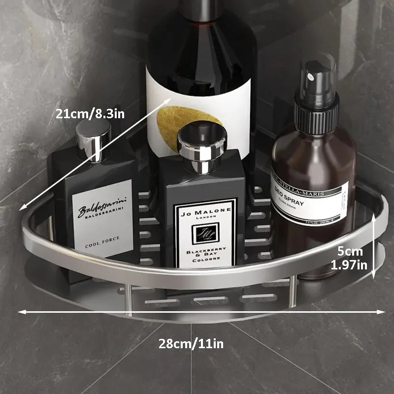 No-Drill Wall-Mounted Bathroom Shelf – Corner Shower Organizer for Shampoo, Toiletries, and Bathroom Essentials