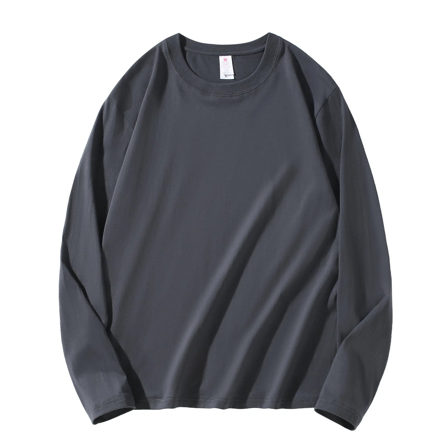 Men's 100% Cotton Long Sleeve T-Shirt – Solid Color, Round Neck Casual Top (MRMT 2025)