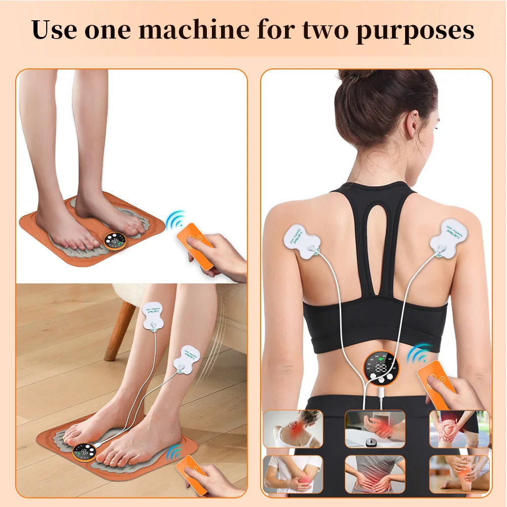 New 3D Electric EMS Foot Massager Pad with Remote – Smart Foldable Foot Muscle Stimulator for Relaxation and Shaping