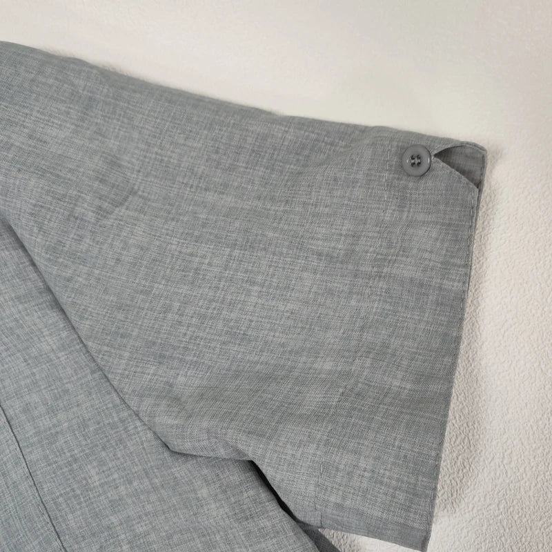 Men’s Summer Cotton Linen Short Sleeve Shirt – Casual & Formal Business Blouse, Lightweight Breathable Top