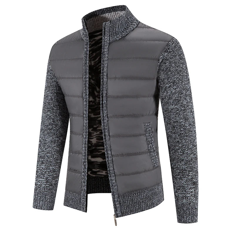 Men's Knit Baseball Jacket – Autumn Winter Casual Business Pullover Sweater, Korean Style Windbreaker Jumper
