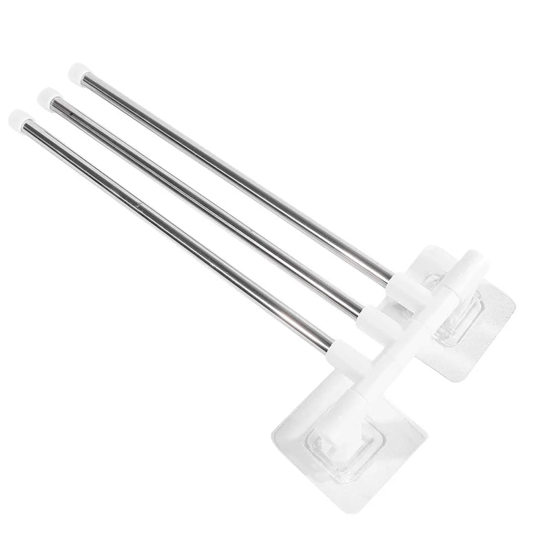 Rotating Bathroom Towel Rack – Punch-Free Wall-Mounted Stainless Steel Organizer with Suction Cup
