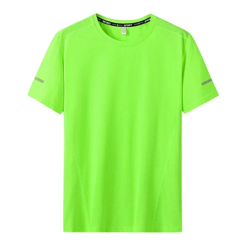 Plus Size Men’s Quick-Dry Oversized T-Shirt, Round Neck, Short Sleeve, Available in 5XL and 6XL