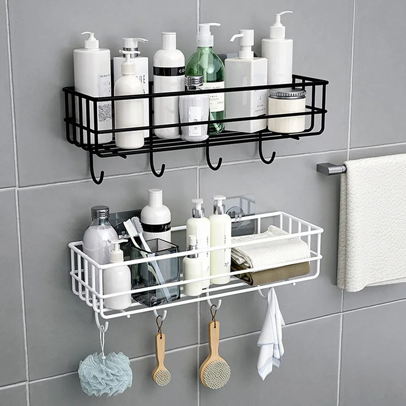 Corner Iron Bathroom Shelf Kitchen Organizer Rack Shower Caddy for Shampoo and Accessories Storage