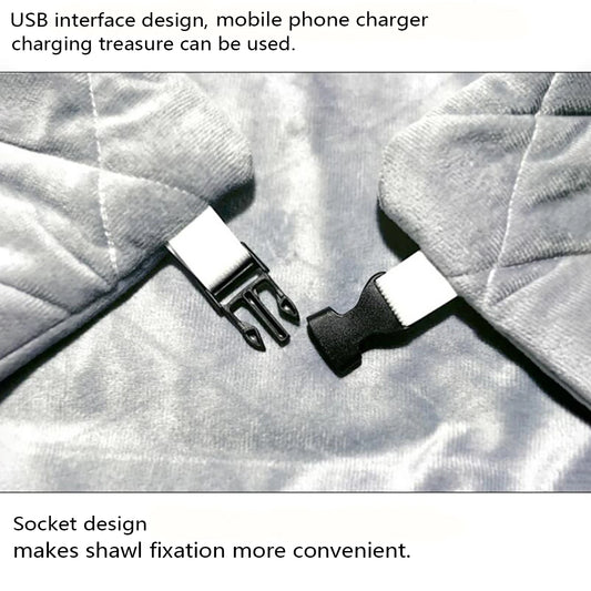 Single Battery-Powered USB Heated Blanket, Washable and Rechargeable Electric Throw for Family Use