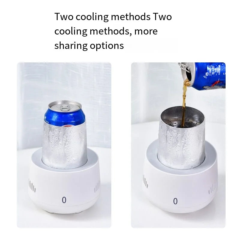 USB Mini Beverage Cooler Cup – Fast Cooling Mug for Soda, Beer, Water & Cans – Portable Drink Chiller for Car & Home Use