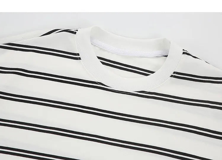 Men’s Striped Cotton T-Shirt – Casual Summer Fashion Tee, Oversized Fit, Available Up to 5XL, Funny and Stylish Design 