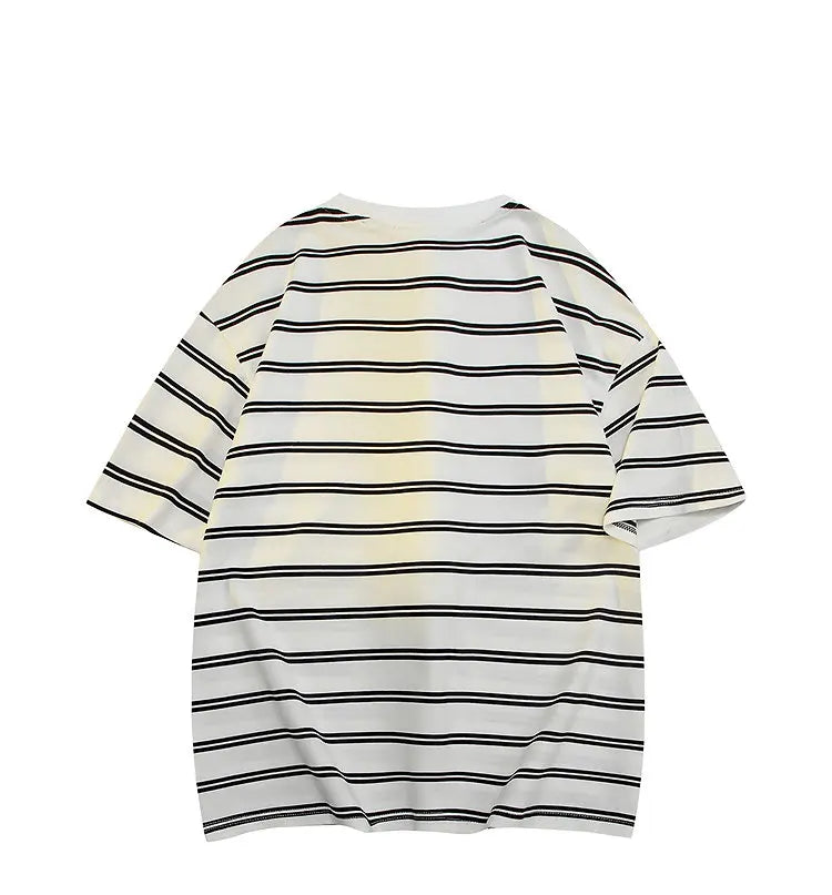 Men’s Striped Cotton T-Shirt – Casual Summer Fashion Tee, Oversized Fit, Available Up to 5XL, Funny and Stylish Design 