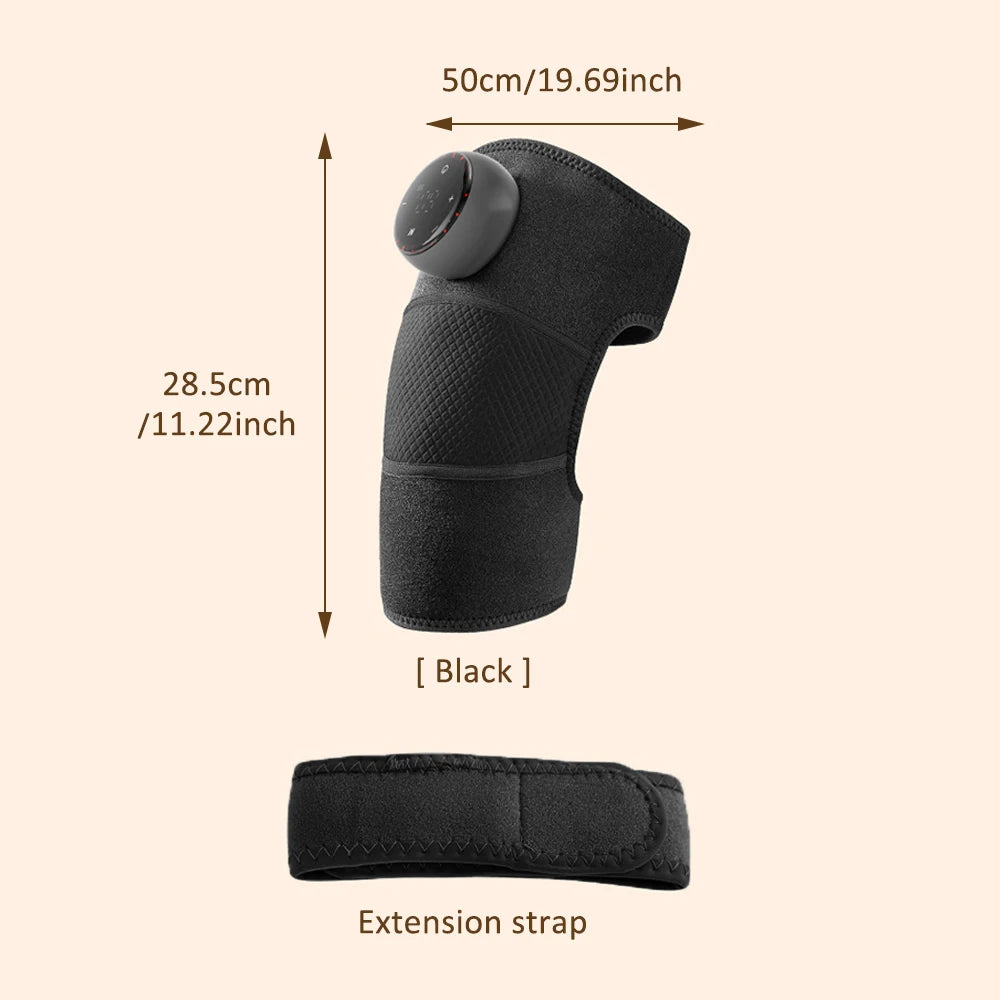 Rechargeable Electric Shoulder Massager with Heating & Vibration – Thermal Therapy Belt for Knee & Arthritis Pain Relief