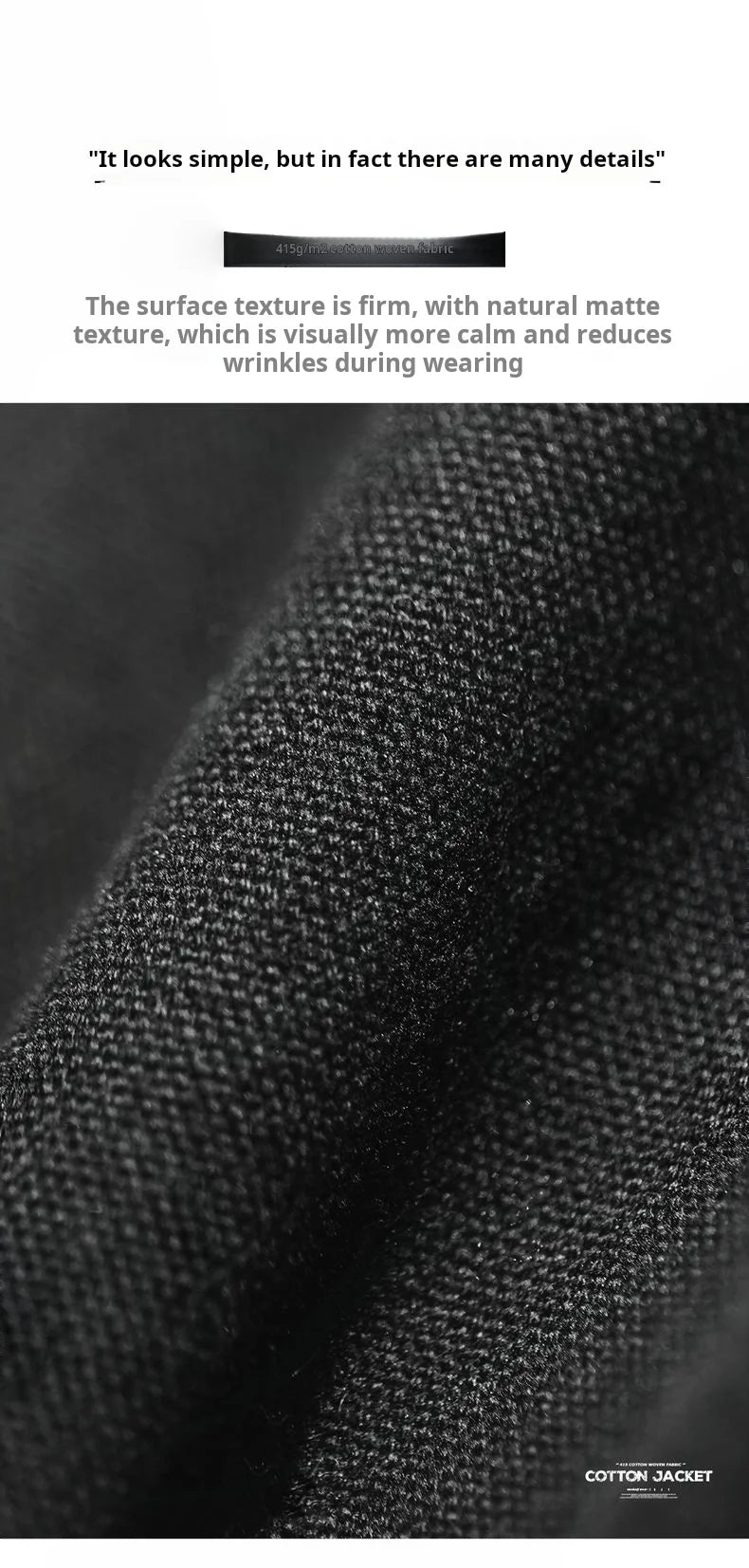 Men’s Heavyweight Vintage “IKE” Zip-Up Jacket – Black Cotton Coat with Collar, Casual Outdoor / Mountain Style for Spring & Fall