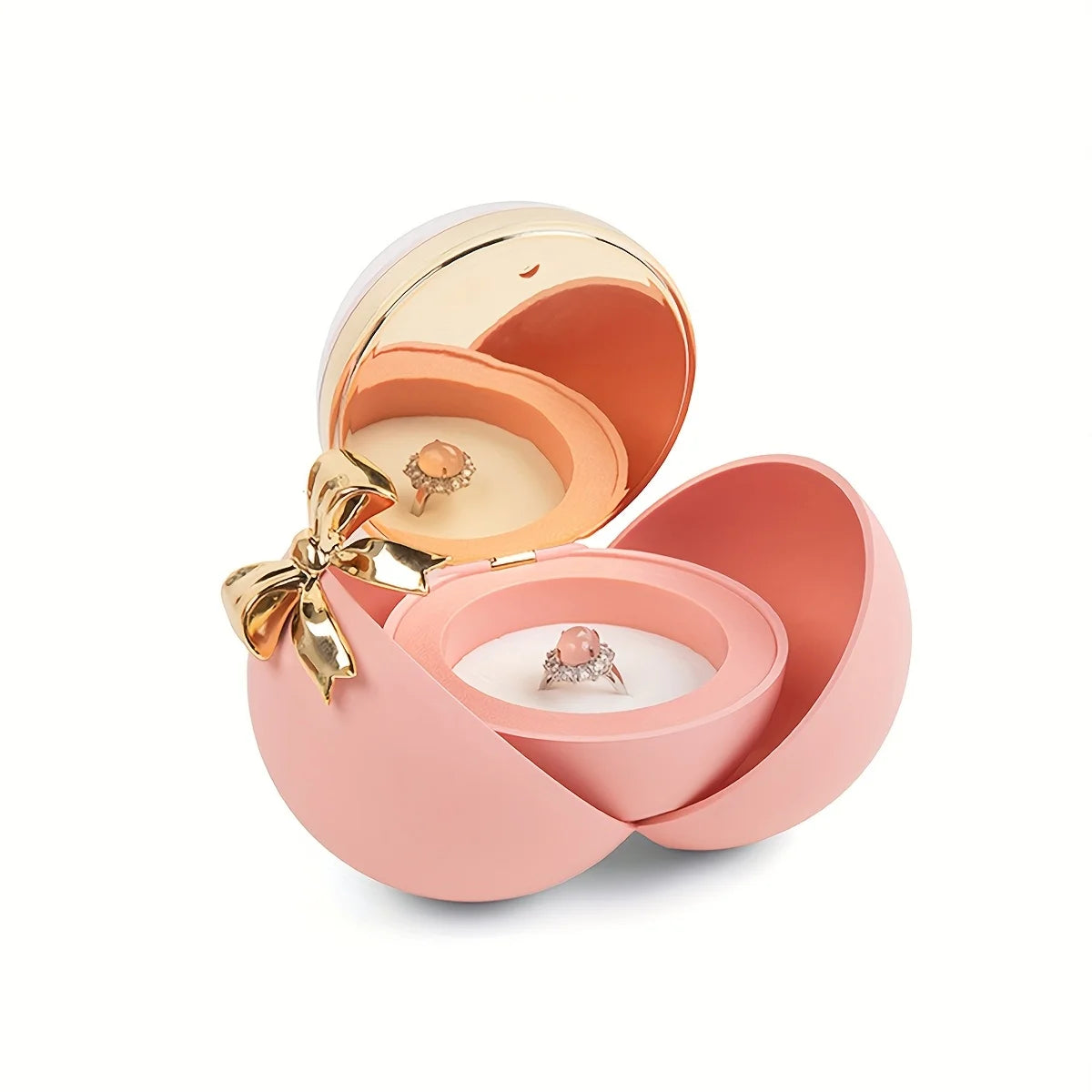 Romantic Rose-Shaped Velvet Jewelry Gift Box – Round Ring & Necklace Packaging for Valentine's Day, Christmas, or Proposals