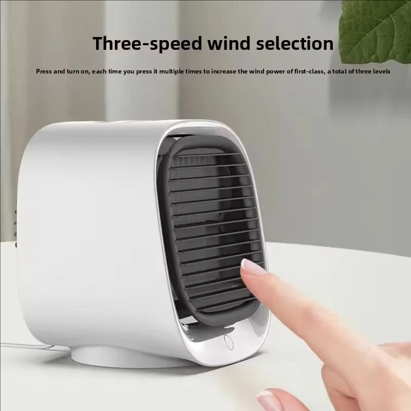 Portable Mini Air Conditioner – Personal Evaporative Cooler with 3-Speed Fan, Compact Desk Cooling Fan for Office, Home, or Car Use