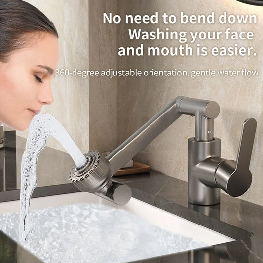 1080° Rotating Basin Faucet – Hot & Cold Multi-Function Booster Tap for Bathroom & Kitchen Use