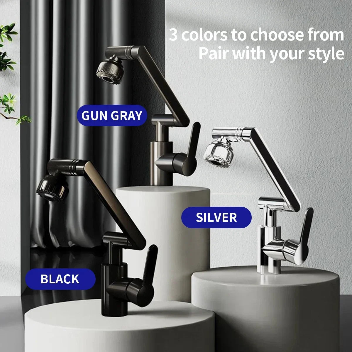 1080° Rotating Basin Faucet – Hot & Cold Multi-Function Booster Tap for Bathroom & Kitchen Use