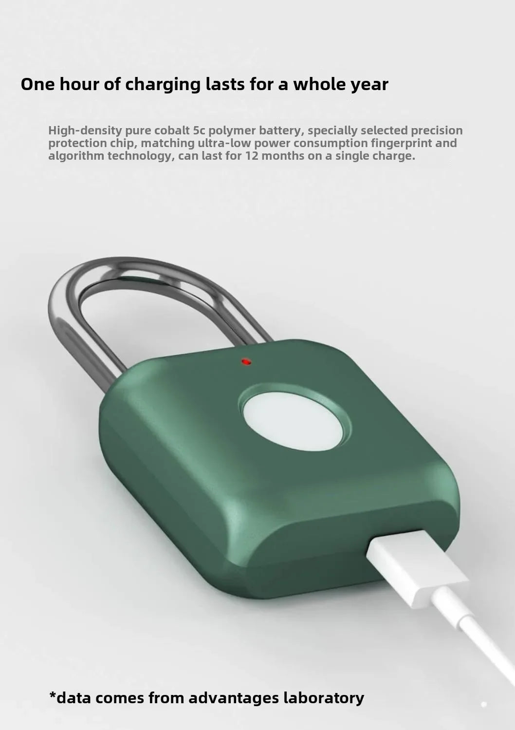 Smart Fingerprint Padlock – Electronic Lock for Luggage, Cabinets, Dorms, and More – Biometric Unlock for Secure Access
