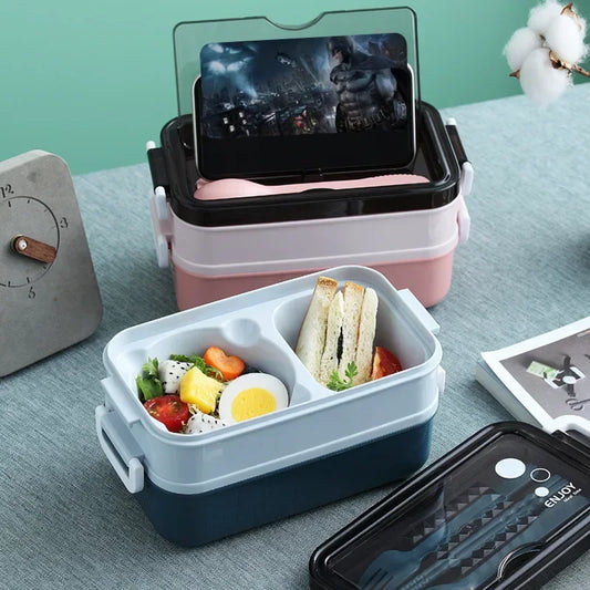 3-Layer Bento Lunch Box for School & Office | Microwave-Safe Food Storage Container