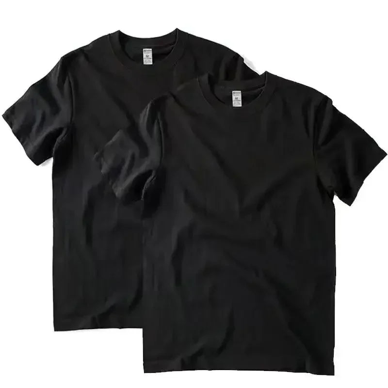 2-Pack Unisex Solid Color T-Shirts – 100% Cotton, Loose Fit, Short Sleeve, Basic Everyday Tees for Men & Women, White & Black Options