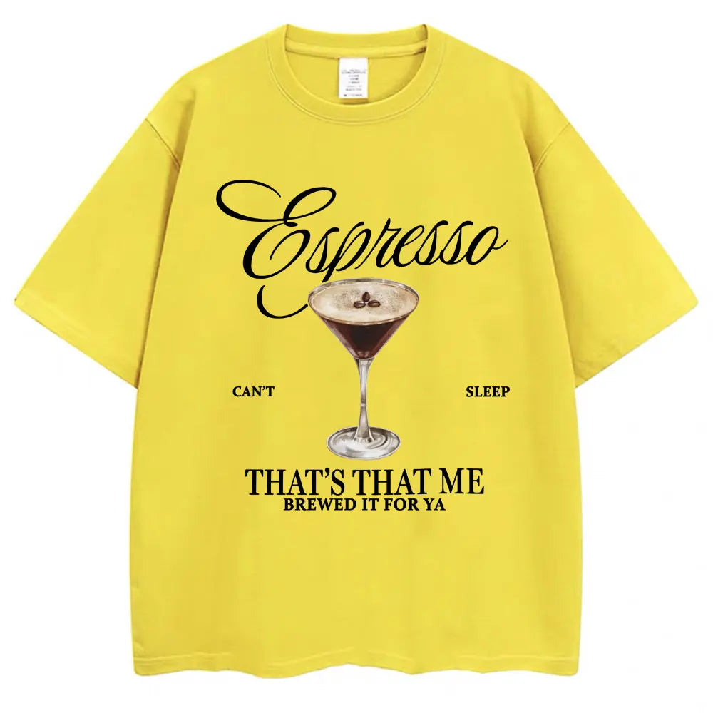 Sabrina Carpenter Espresso Martini Graphic Tee – Unisex Casual Loose Fit Soft Cotton Aesthetic Streetwear T-Shirt