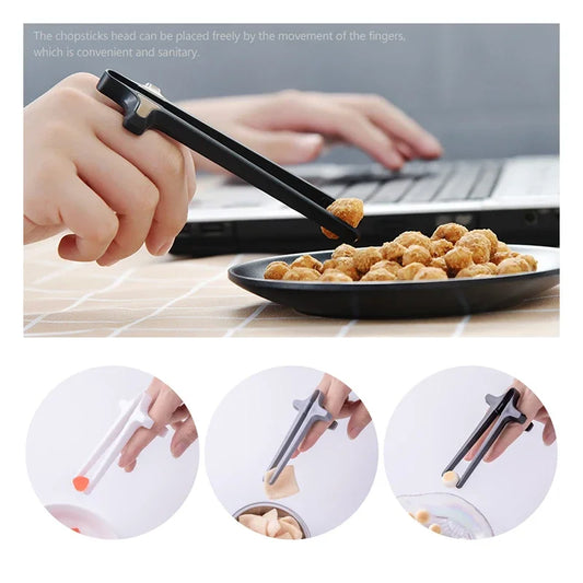 Hands-Free Finger Chopsticks for Snacks – Gaming Chopstick Tool for Eating Chips, Fruits, Sushi Without Mess