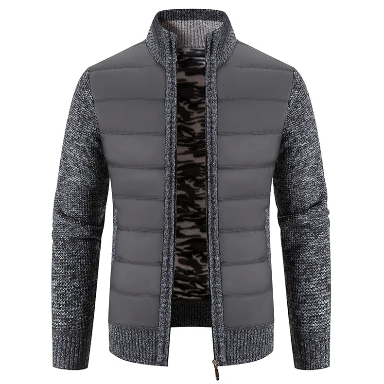 Men's Knit Baseball Jacket – Autumn Winter Casual Business Pullover Sweater, Korean Style Windbreaker Jumper