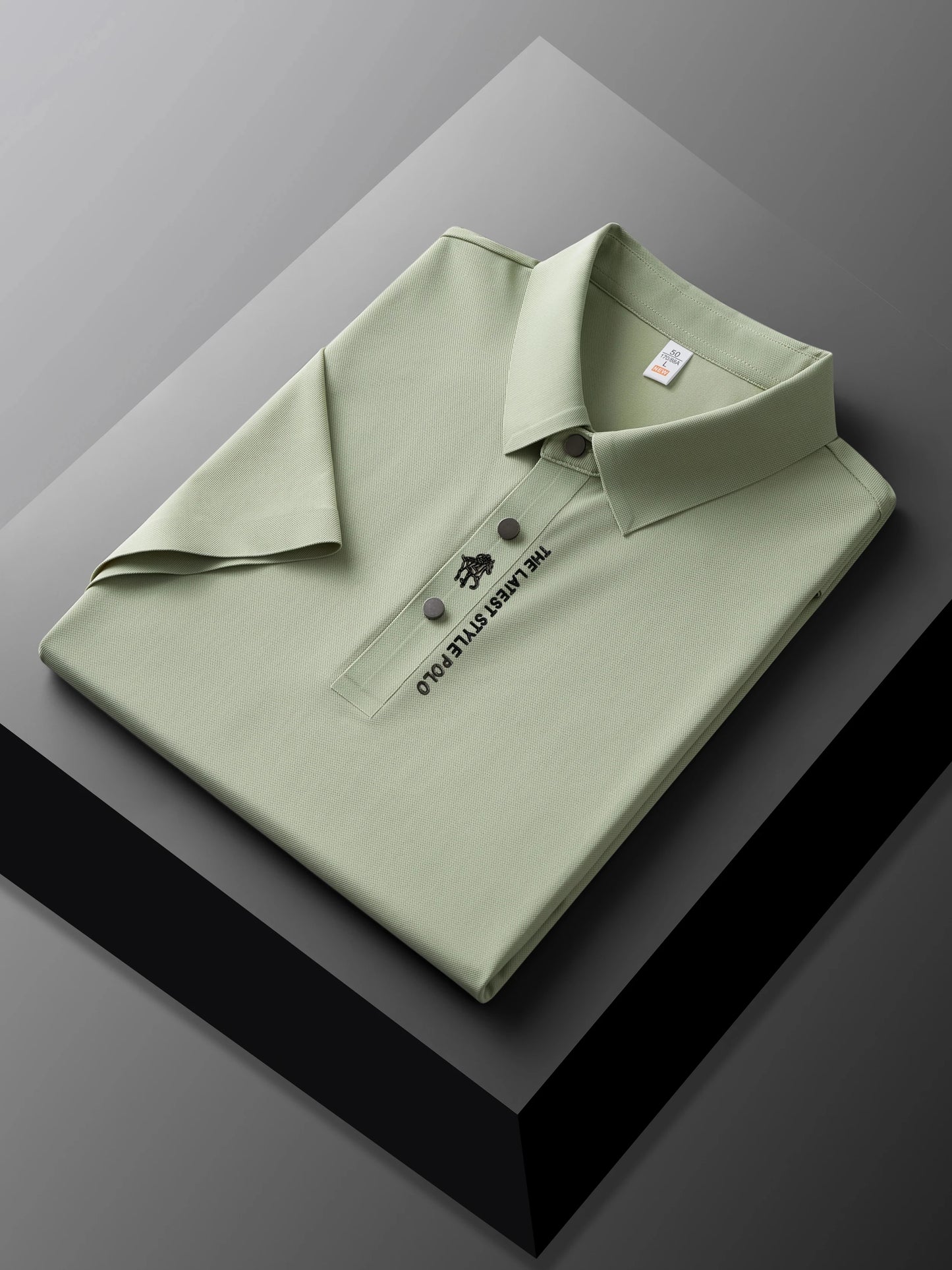 Men's Premium Printed Polo Shirt – Short Sleeve, Seamless Ice Silk, Breathable Golf & Business Casual Summer Tee