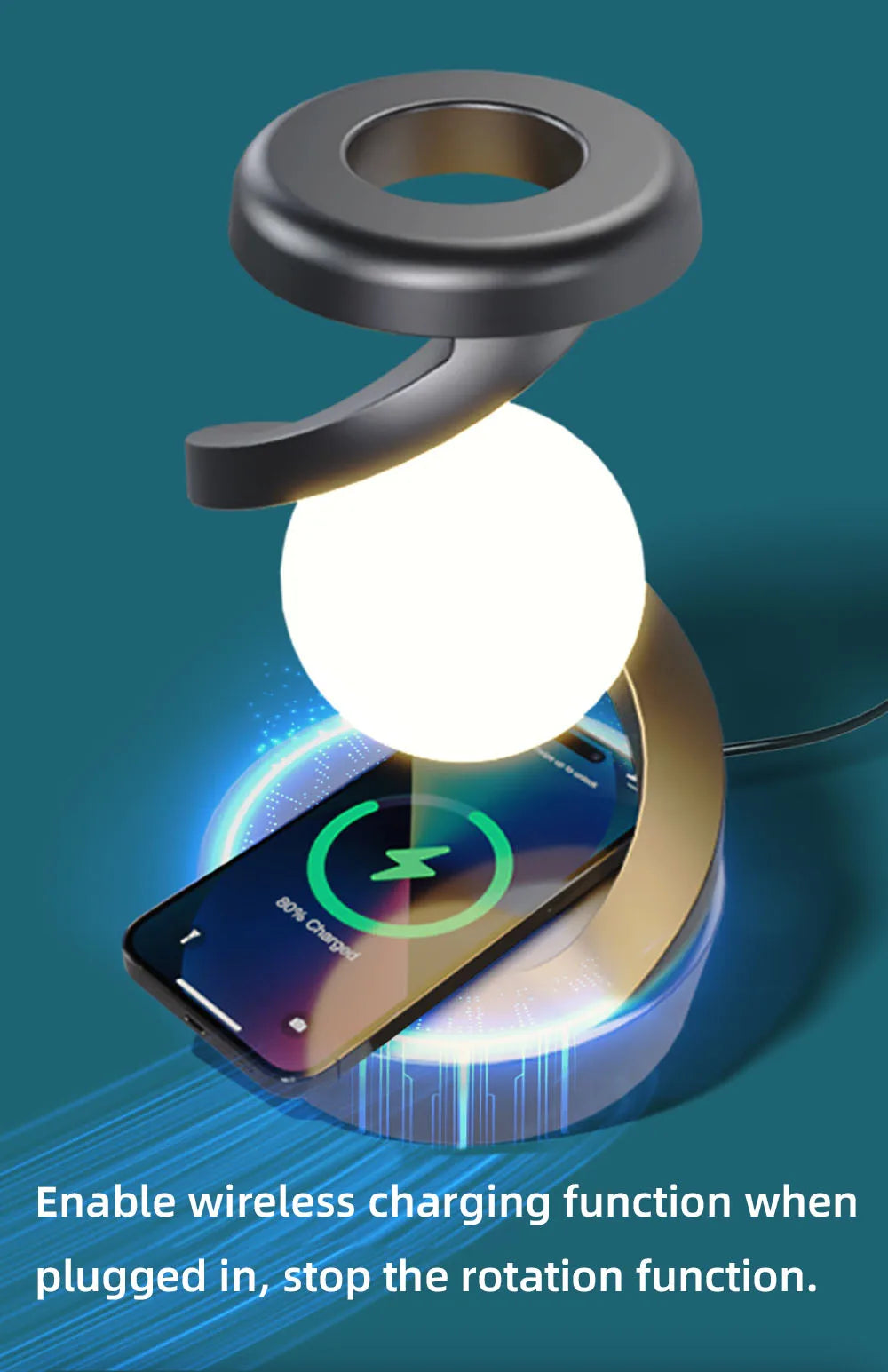 RGB Touch Night Lamp with Wireless Charging – Decorative Table Light for Bedroom, Bar, Hotel, and Gaming Room
