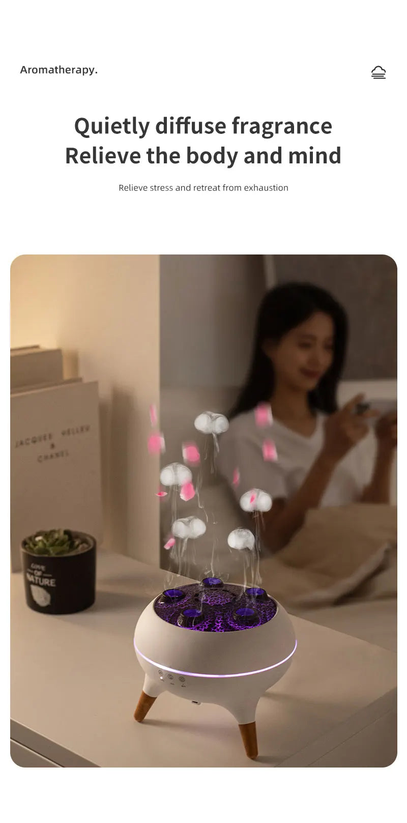 Creative Jellyfish-Shaped Ultrasonic Aroma Humidifier with Remote Control – Essential Oil Diffuser & Mist Maker