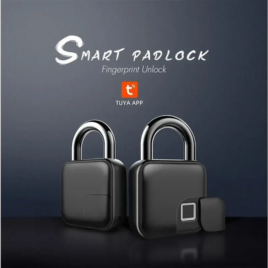 Smart Graffiti Fingerprint Bluetooth Padlock – Anti-Theft Lock for Warehouse Doors, Storage Cabinets, and Luggage